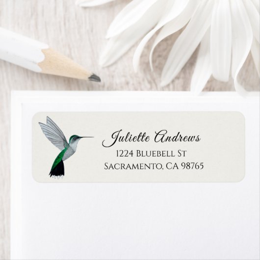 Green Hummingbird Return Address Label (Insitu)