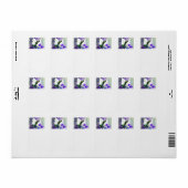 Green Hummingbird with flowers, lace, pearls Etiket (Full Sheet)