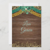 Green Hunter Mexican Boot Charra Mis Quince Kaart (Achterkant)