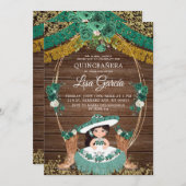 Green Hunter Mexican Boot Charra Mis Quince Kaart (Voorkant / Achterkant)