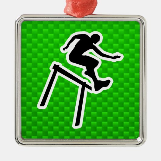 Green Hurdler Metalen Ornament (Voorkant)