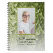 Green Hydrangea Bloemenbegrafenis Memorial Gastenb Notitieboek (Voorkant)