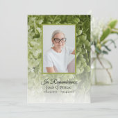 Green Hydrangea Bloemenbegrafenisdienst Programmakaart (Staand voorkant)