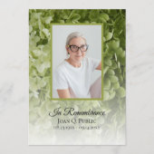 Green Hydrangea Bloemenbegrafenisdienst Programmakaart (Voorkant)