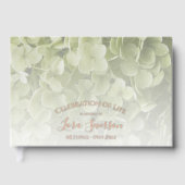 Green Hydrangea Celebration of Life Memorial Gastenboek (Voorkant)