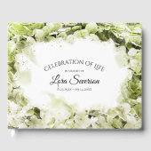 Green Hydrangea Celebration of Life Memorial Gastenboek (Voorkant)