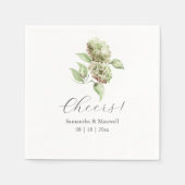 Green Hydrangea Cocktail Napkins Servet (Voorkant)