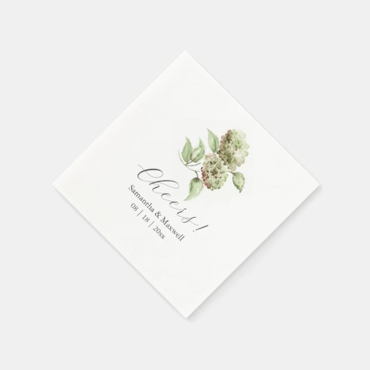 Green Hydrangea Cocktail Napkins Servet (Hoek)