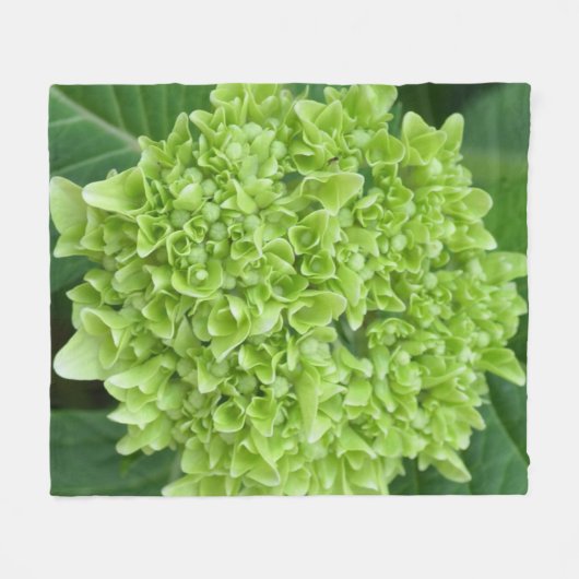 Green Hydrangea Fleece Deken (Voorkant (Horizontaal))