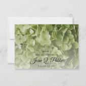 Green Hydrangea Floral Deel een Geheugenbegrafenis Notitiekaartje (Voorkant)