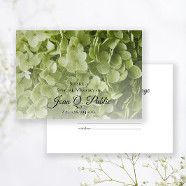 Green Hydrangea Floral Deel een Geheugenbegrafenis Notitiekaartje