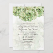 Green Hydrangea Floral Spring Garden Wedding Kaart (Voorkant)