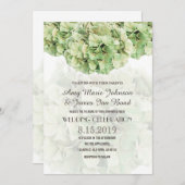 Green Hydrangea Floral Spring Garden Wedding Kaart (Voorkant / Achterkant)