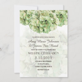 Green Hydrangea Floral Spring Garden Wedding Kaart