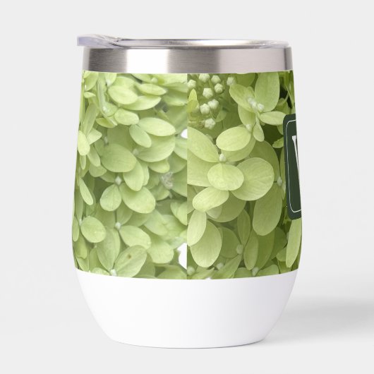 Green Hydrangea Floral Wedding Monogram  (Rechts)