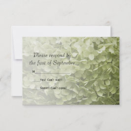 Green Hydrangea Floral Wedding RSVP Kaartje