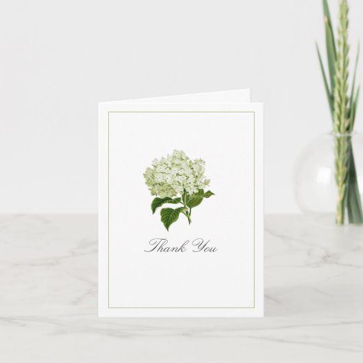 Green Hydrangea Flower Baby Shower Baby Photo Bedankkaart (Voorkant)