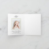 Green Hydrangea Flower Baby Shower Baby Photo Bedankkaart (Binnen)