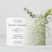 Green Hydrangea Flower Quinceanera Invitation Kaart (Staand voorkant)