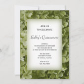 Green Hydrangea Flower Quinceanera Party Kaart (Voorkant)