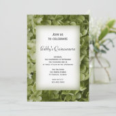 Green Hydrangea Flower Quinceanera Party Kaart (Staand voorkant)