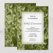 Green Hydrangea Flower Quinceanera Party Kaart (Voorkant / Achterkant)