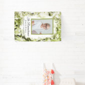 Green Hydrangea Flower Waterverf Uitvaartmonument Spandoek (Insitu)