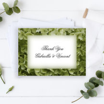 Green Hydrangea Flower Wedding Bedankt