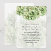 Green Hydrangea Spring Garden Wedding Invites Kaart (Voorkant / Achterkant)