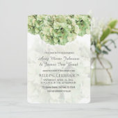 Green Hydrangea Spring Garden Wedding Invites Kaart (Staand voorkant)