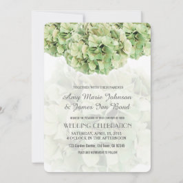Green Hydrangea Spring Garden Wedding Invites Kaart