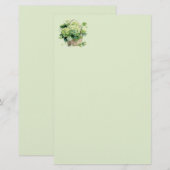 Green Hydrangea Stationery Paper Briefpapier (Voorkant / Achterkant)