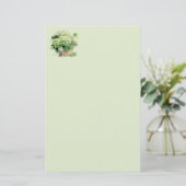 Green Hydrangea Stationery Paper Briefpapier (Staand voorkant)