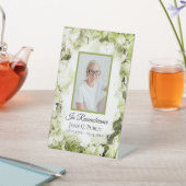 Green Hydrangea Waterverf Uitvaartmonument Reclamebord Met Voetstuk (Insitu)