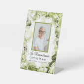 Green Hydrangea Waterverf Uitvaartmonument Reclamebord Met Voetstuk (Voorkant)