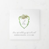 Green Hydrangea Wedding Day Schedule Drieluik Aankondiging (Cover)