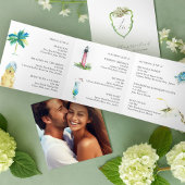 Green Hydrangea Wedding Day Schedule Drieluik Aankondiging