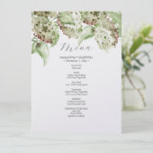 Green Hydrangea Wedding Decor Menus Menu (Staand voorkant)