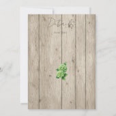 Green Hydrangea Wedding Invitation Kaart (Achterkant)