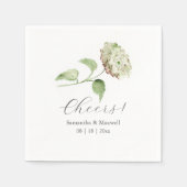 Green Hydrangea Wedding Napkins Servet (Voorkant)