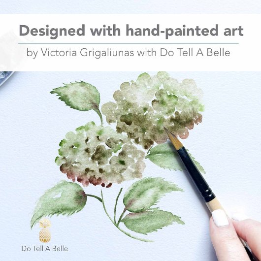 Green Hydrangea Wedding Save The Dates with Photo Save The Date