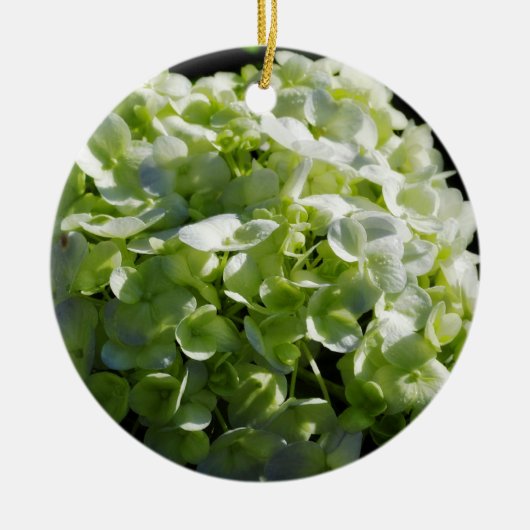 Green Hydrangeas Flowers Keramisch Ornament (Voorkant)