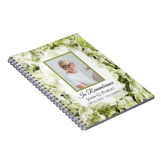 Green Hydrangeas Waterverf Uitvaart Gastenboek Notitieboek (Rechterzijde)