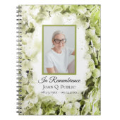 Green Hydrangeas Waterverf Uitvaart Gastenboek Notitieboek (Voorkant)