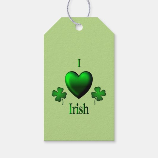Green I Heart Irish Cadeaulabel (Voorkant)