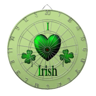 Green I Heart Irish Dartbord