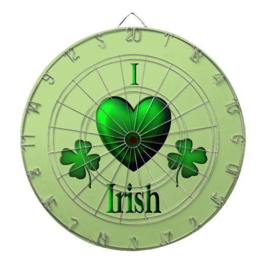Green I Heart Irish Dartbord (Voorkant)