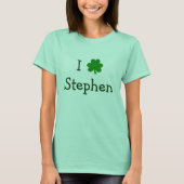 Green I Shamrock TEXT St Patricks Day T-shirt (Voorkant)