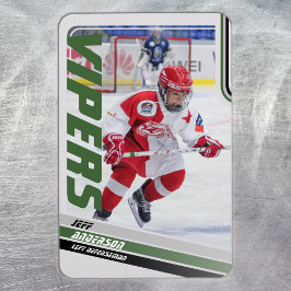 Green Ice Hockey Trading Kaart Magneet