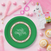 Green Iconic Christmas Paper Plate Papieren Bordje (Feest)